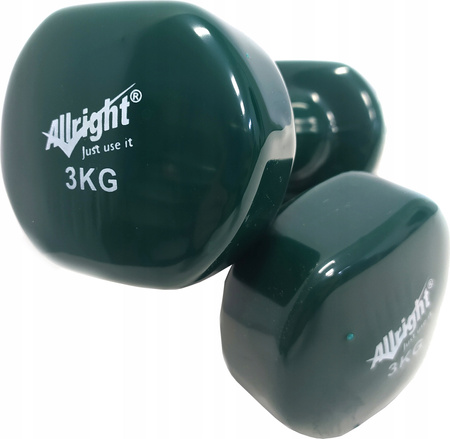 Zestaw hantli winylowych sztangielka hantel 3 kg Allright 2 sztuki
