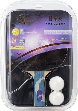 Rakietka do tenisa stołowego ping-ponga Giant Dragon 8★ N8082 2 piłeczki, pokrowiec