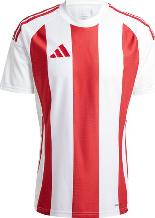 Koszulka męska adidas Striped 24 Jersey biało-czerwona IW2142