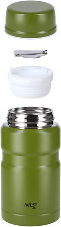 Termos turystyczny obiadowy z łyżką Nils camp NCT02 stal nierdzewna zielony 750ml