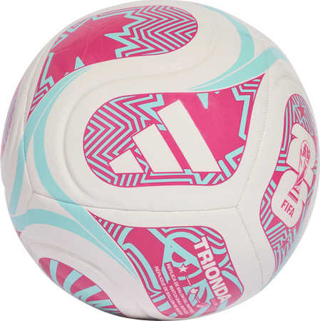Piłka nożna adidas World Cup 26 Trionda Club biało-różowo-błękitna JD8054