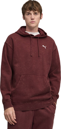 Bluza męska Puma ESS Elevated Relaxed Wash Hoodie bordowa 688049 96