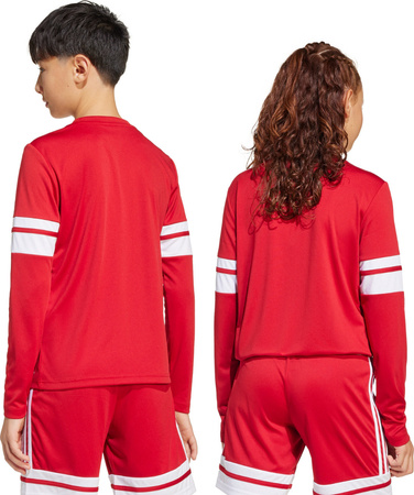 Koszulka dla dzieci adidas Squadra 25 Long Sleeve Jersey czerwono-biała JJ0041