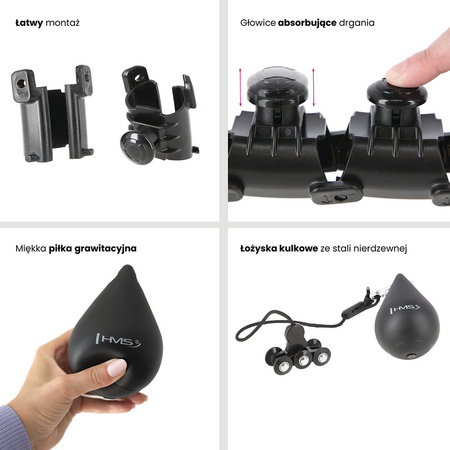 Hula hop z wypustkami i obciążnikiem HMS hhw01 czarne