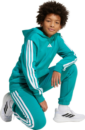 Bluza dla dzieci adidas 3 Stripes Fleece Hoodie 225 turkusowa JN2417