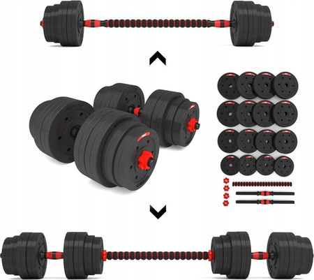 Sztanga gryf z obciążeniem sztangielki / hantle kompozyt HMS SGP40 40 kg
