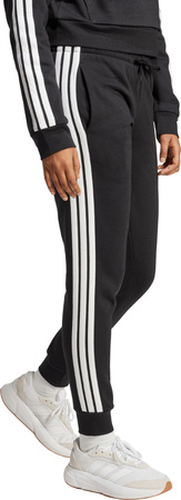 Spodnie damskie adidas Essentials 3-Stripes Fleece Slim czarno-białe JX2543