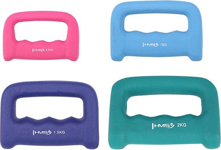 Ciężarek kastet żeliwny pokryty neoprenem HMS CK05 0.5 KG różowy