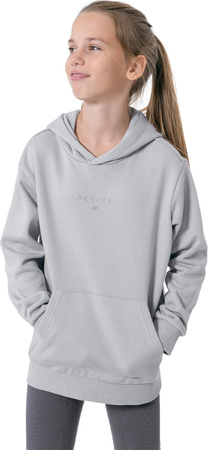 Bluza dla dziewczynki 4F chłodny jasny szary HJZ22 JBLD003 27S