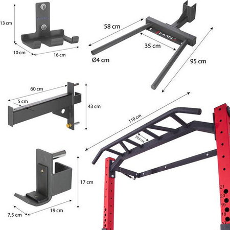 Klatka treningowa składana red HMS klt22 wielofunkcyjna