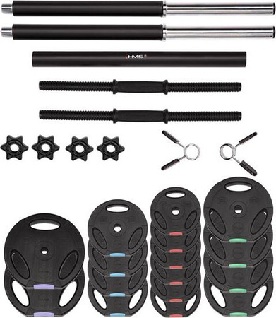 Zestaw sztanga i sztangielki kompozytowe treningowe HMS SGSP60 62 kg