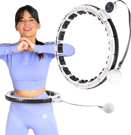 Hula hop white z magnesami i obciążnikiem licznik HMS hhm16