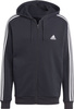 Bluza męska adidas Essentials Fleece 3-Stripes Full-Zip czarna IB4029