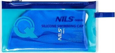 Czepek silikonowy dots Nils aqua nqc jednokolorowy niebieski