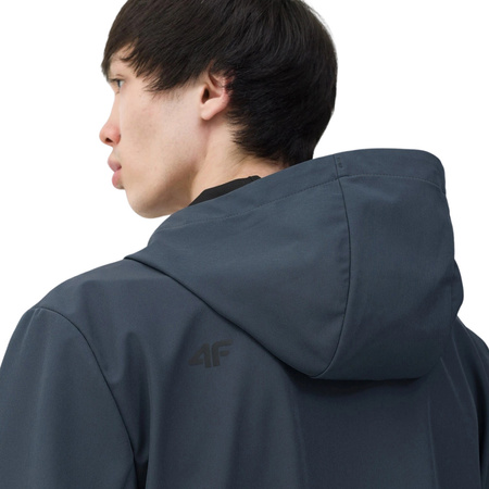 Kurtka przejściowa softshell z kapturem męska 4F membrana 5000 M043 szara 4FSS23TSOFM043 23S