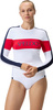 Damska Koszulka Z Długim Rękawem Ls Swim Top  poppy red/patriot blue rozmiar XS