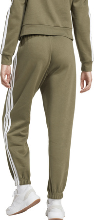Spodnie damskie adidas Essentials 3-Stripes Fleece Loose-Fit oliwkowe JX7698