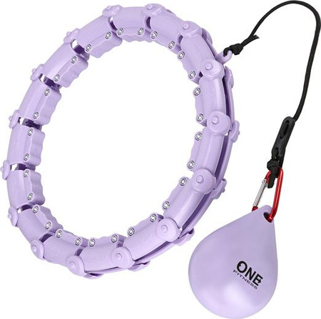 Zestaw hula hop z wypustkami i obciążnikiem One Fitness fioletowe oha02 pas wyszczuplający br160