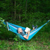 Hamak z drewnianą belką 70 cm i metalowym uchwytem Nils Camp NC9004 niebiesko-ciemny