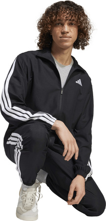 Dres męski adidas Sportswear Basic 3-Stripes Woven TT Track Suits czarny JI8849