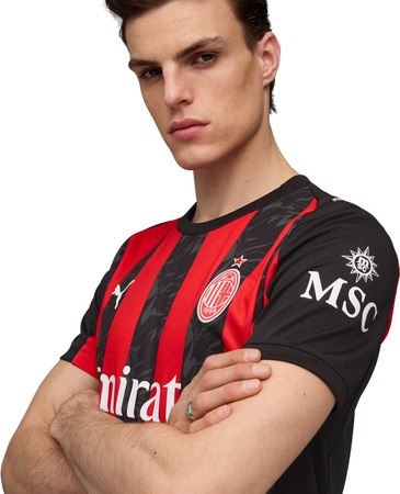 Koszulka męska Puma AC Milan Home Jersey Replica czarno-czerwona 779962 01