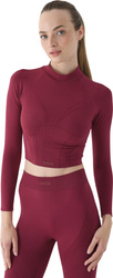 Koszulka damska 4F Longsleeve FNK F483 burgund 4FRAW24TFLOF483 60S
