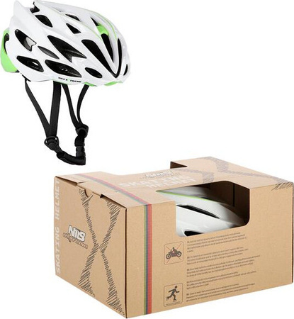 Kask rowerowy na rolki deskorolkę Nils Extreme MTW58 rozmiar XL (60-62 cm) biało-zielony