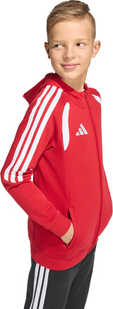 Bluza dla dzieci adidas Tiro 26 League Sweat Full Zip Hoodie czerwona KF9101
