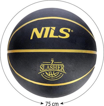 Piłka do koszykówki czarna slasher Nils npk270 rozmiar 7