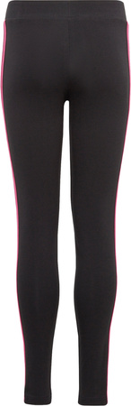 Legginsy dla dzieci adidas Essentials 3-Stripes Cotton Tights czarno-różowe IC3627
