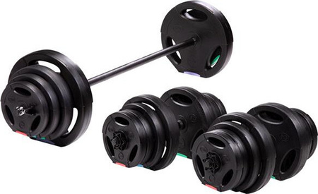 Zestaw sztanga i sztangielki kompozytowe treningowe HMS SGSP60 62 kg