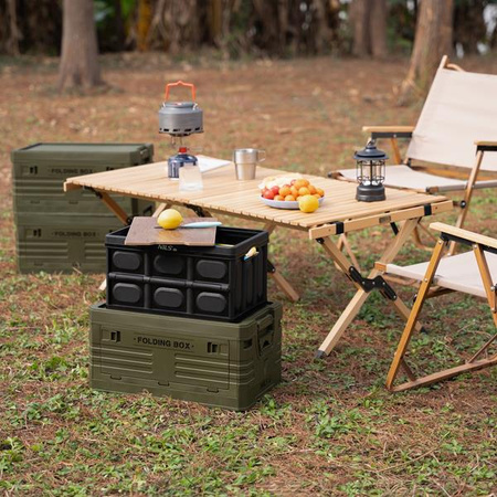 Składana skrzynia kempingowa turystyczna z funkcją stołu szafki 2w1 20l Nils Camp NCB4005