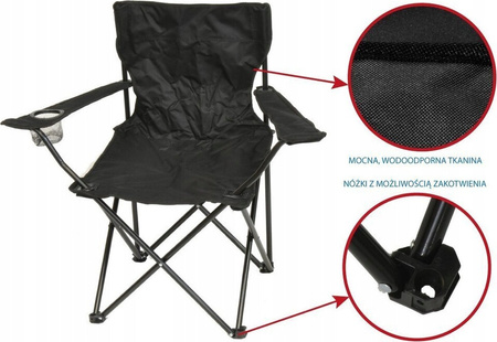 Krzesło turystyczne składane fotel kempingowy 50x50x80cm