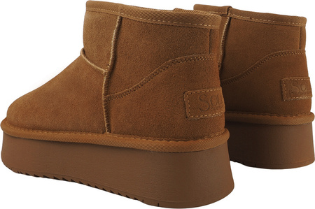 Buty damskie skórzane Solo Soprani Couture Hugh Platform jasny brąz SSW421P05 02