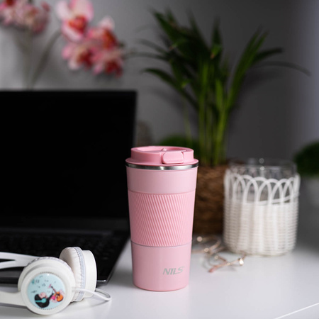 Kubek termiczny turystyczny termos Nils Camp NCC09 różowy 510 ml