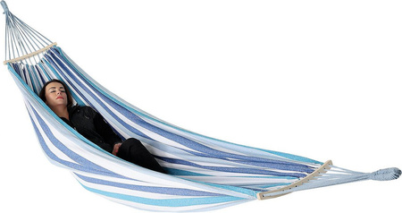 Hamak ogrodowy 2 osobowy luxe xxl 250x150cm z drążkiem niebieski