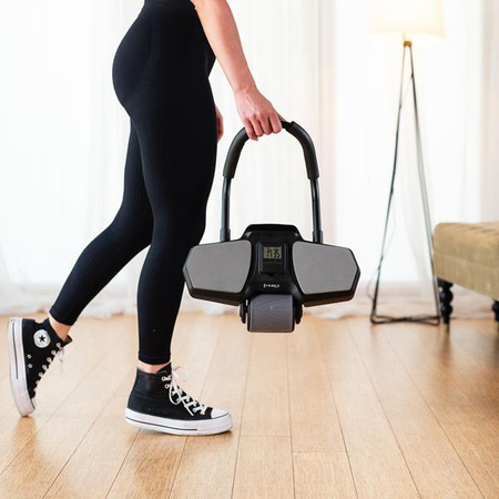 Automatyczne koło do ćwiczeń mięśni brzucha z podparciem kółko ABS KA10 czarne