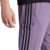 Spodnie męskie adidas Essentials Single Jersey Tapered Open Hem 3-Stripes fioletowe IJ8699