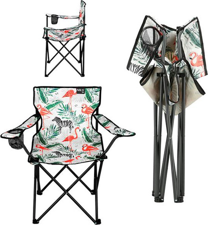 Krzesło fotel turystyczne składane Nils camp NC1625 flaming 80x80x47cm