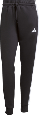 Spodnie damskie adidas Essentials 3-Stripes Fleece Slim czarno-białe JX2543