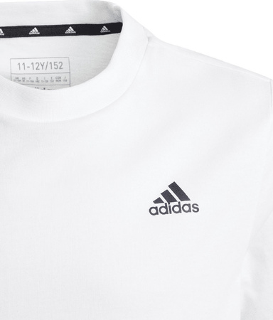 Koszulka dla dzieci adidas Essentials Small Logo Cotton Tee biała IB4093