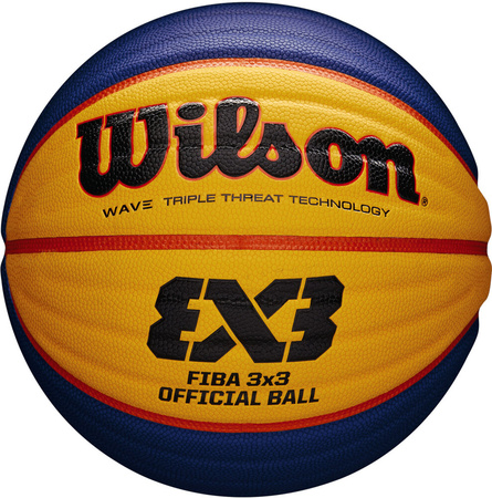 Piłka do koszykówki koszykowa Wilson Fiba 3x3 replica RBR żółto-niebieska WTB1033XB
