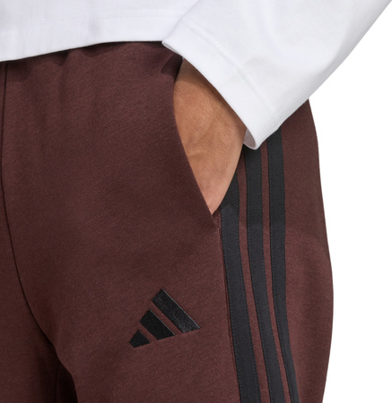 Spodnie męskie adidas Essentials 3-Stripes Fleece brązowe JX0713