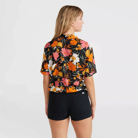 Damska koszulka z krótkim rękawem O'neill CALI BEACH SHIRT black bluemchen rozmiar S