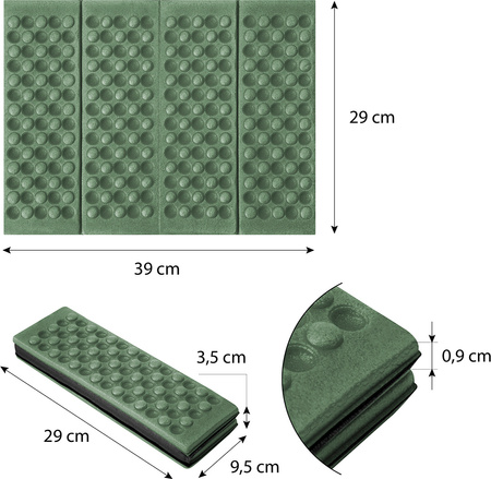 Karimata mata turystyczna do siedzenia Nils camp nc1718 zielona 30x29x0,9cm