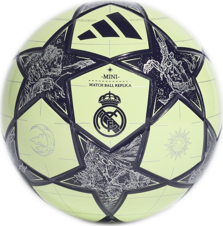 Piłka nożna adidas UCL Mini Real Madrid żółto-szaro-czarna JN7306