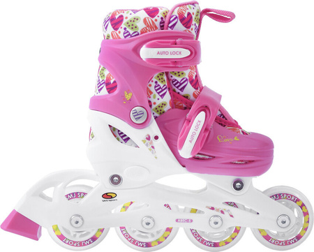 2w1 Wrotko-rolki wrotki łyżworolki regulowane Combo Hearts