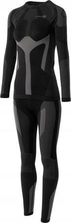 Bielizna termoaktywna damska zestaw bluza   spodnie legginsy Iguana Zinke Set czarno-szare rozmiar L/XL