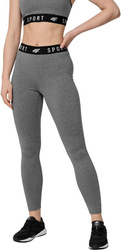 Legginsy funkcyjne damskie 4F średni szary melanż H4Z22 SPDF351 24M