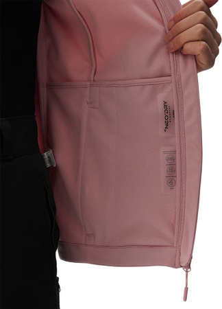 Kurtka przejściowa softshell z kapturem damska 4F F215 różowa 4FWSS24TSOFF215 56S